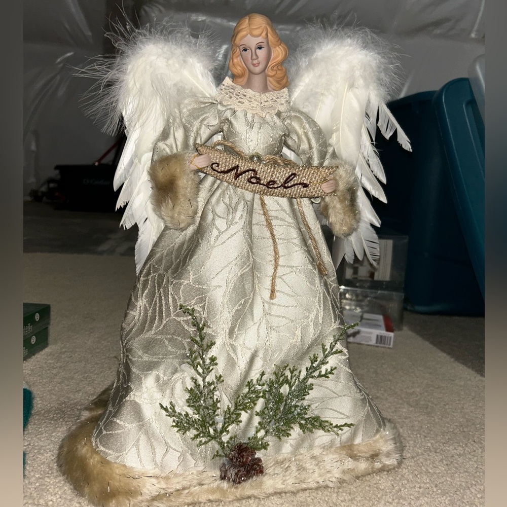 White Christmas Angel Tree Topper